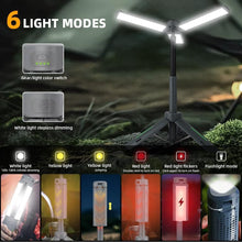 Telescopic Camping Lights Rechargeable 8000 mAh Led Multifunction Lanterns Job Site Lighting Cordless Dimmable Camping Tent Lamp Portable Power Supply 3000LM Waterproof (Cool Grey)