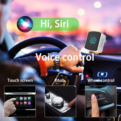 Wireless CarPlay Adapter & Android Auto (2-in-1) - Mini USB/USB-C Adapter Converts Wired to Wireless, Plug & Play, Stable Lag-Free for iPhone & Android (2025 Upgraded)