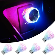 5 Pcs USB Car Ambient Lighting, USB Strobe LED Light, Plug in LED Interior Light for Cars, RGB Portable Ambient Lighting for Cars, Laptops, Night Lights and Extra USB Plugs Decoration