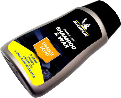 ميشلان شامبو وشمع لغسيل السيارات - تركيبة فائقة التركيز 2 في 1 - ينظف الاوساخ والاوساخ مع اضافة لمعان عالي - حماية من الاشعة فوق البنفسجية وصديق للبيئة - قابل للتحلل البيولوجي وامن ولطيف - 250 مل