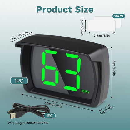 Digital Speed Meter, Digital Gps Speedometer Mph Real-Time Hud Speed Display with LED Screen, Plug & Play USB Universal Gps Speed Tracker Heads up Display for Car Truck Motorcycle