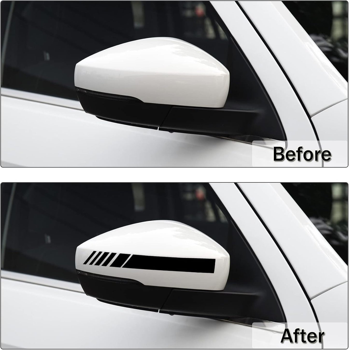SINGARO Car Exterior Accessories Rear View Mirror Stickers Decor Car Body Sticker Vinyl 4pcs (Black)