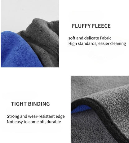 Microfiber Cleaning Cloth for Househould, Car Cleaning Cloth, Car Cleaning Tools, Soft Reusable, Thickended Versatile Cloth 600gsm, 2pcs 30X30CM, 2pcs 30X60CM Car Polishing Drying Cloth (G-01)