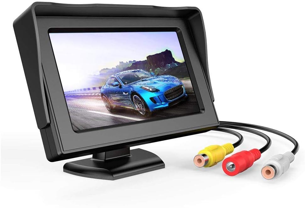 3T6B شاشة خلفية للسيارة مقاس 4.3 بوصة، كاميرا خلفية مقاومة للماء بتقنية TFT LCD للرؤية الخلفية، لسيارات الدفع الرباعي والسيارات العادية بجهد التيار المستمر 12 فولت