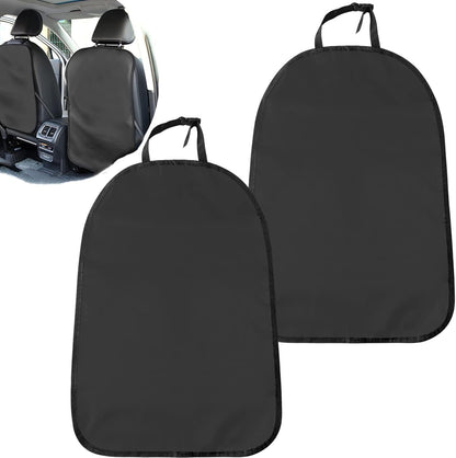 2Pcs Back Seat Protector For Car, Car Kick Mats, Waterproof Protection From Dirt, Vehicle Kids Safety Accessories, Universal Fit Automotive Interior Protectors (Black)