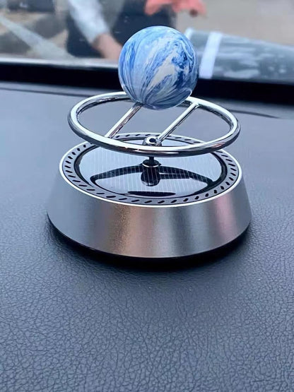 معطر هواء سيارة دوار يعمل بالطاقة الشمسية من أكوا فالكون، معلق على شكل الأرض والمريخ، هدايا رائعة، معطر جو بخاصية العلاج العطري، اكسسوارات الديكور الداخلي للسيارة والمكتب والمنزل (شكل الأرض)