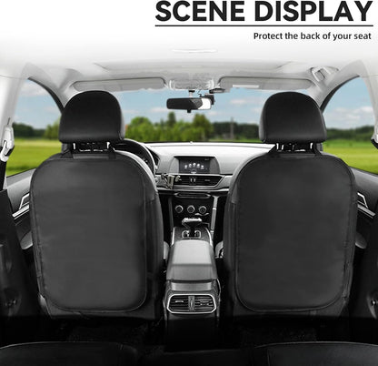 2Pcs Back Seat Protector For Car, Car Kick Mats, Waterproof Protection From Dirt, Vehicle Kids Safety Accessories, Universal Fit Automotive Interior Protectors (Black)