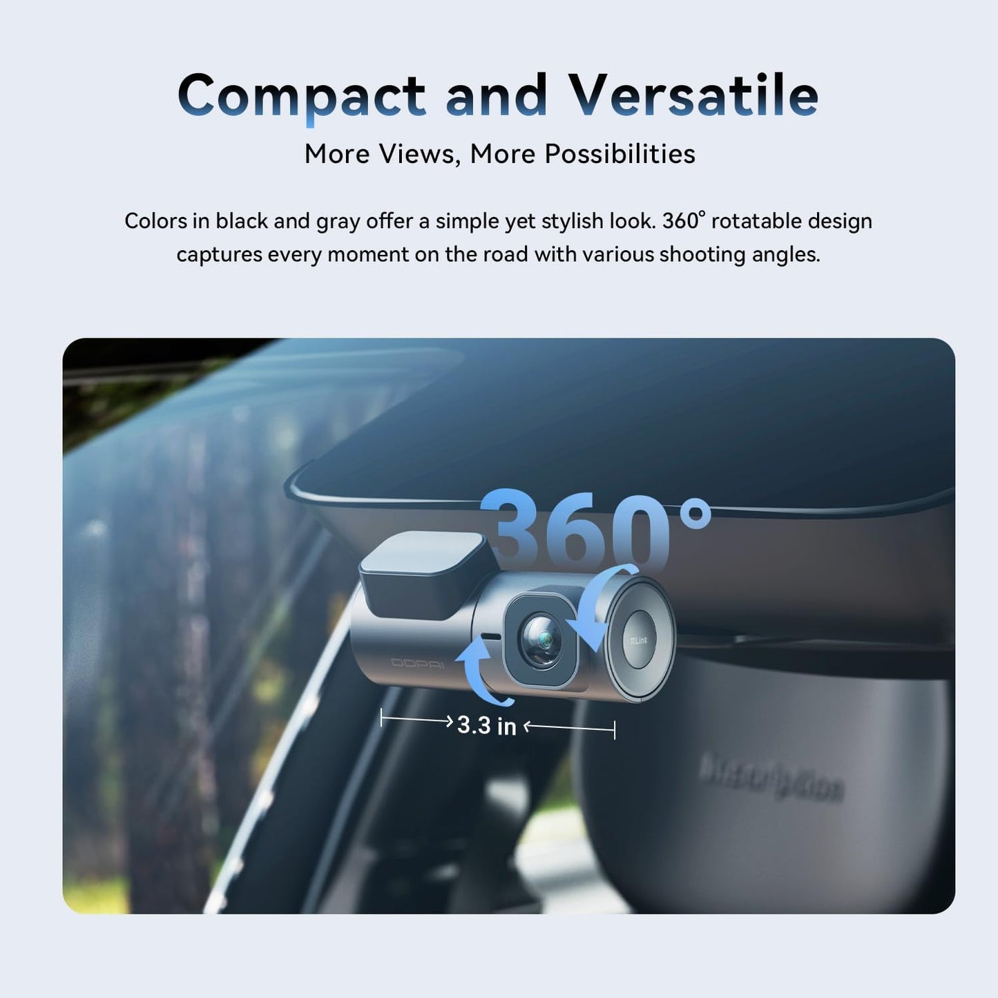 DDPAI 2K Dash Cam for Cars Front, 1440P Dashcam Car Dash Camera 360° Rotatable with Night Vision 24H Parking Monitor 5G Wifi G-Sensor ADAS Loop Recording App Control Max Support 256G, MINI2X