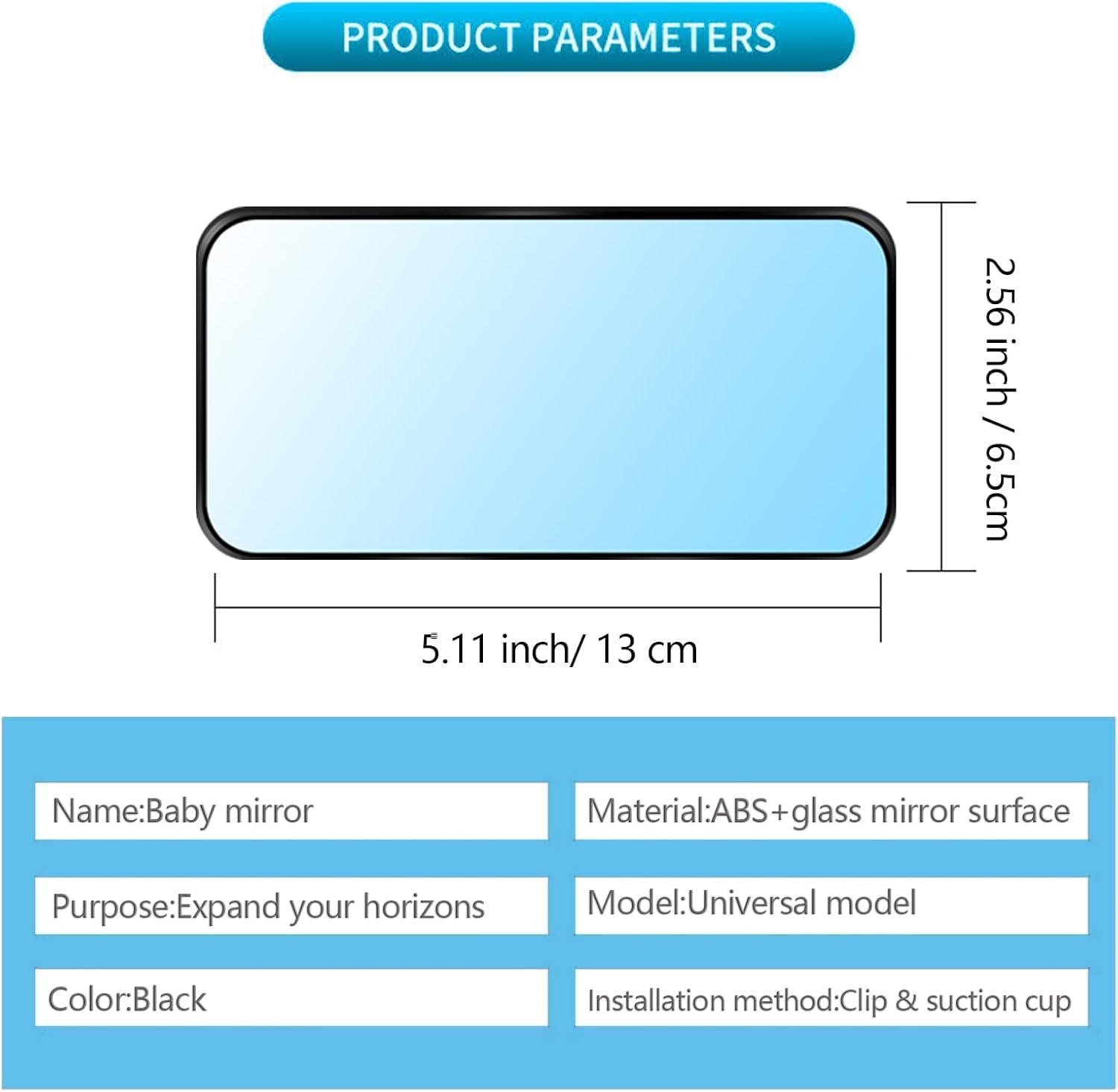 Baby Car Mirror Rear Facing,Universal Car Interior Rearview Baby Mirror Wide Angle Convex Mirror Clip-on & Suction Cup mirrors for Viewing Rear Passengers (clip &suction cup)