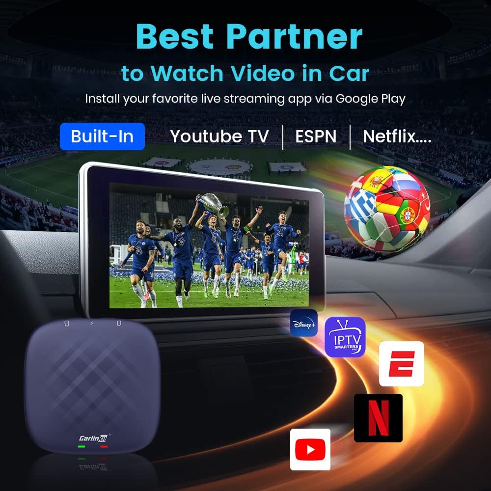 كارلينكيت ايه اي بوكس برو: ترقية المعلومات والترفيه في سيارتك مع اندرويد 13.0، 4+64GB، سناب دراغون 665، 4G LTE وبلوتوث وواي فاي، كاربلاي لاسلكي/اندرويد اوتو، GPS مدمج وجلوناس، توسيع بطاقة TF