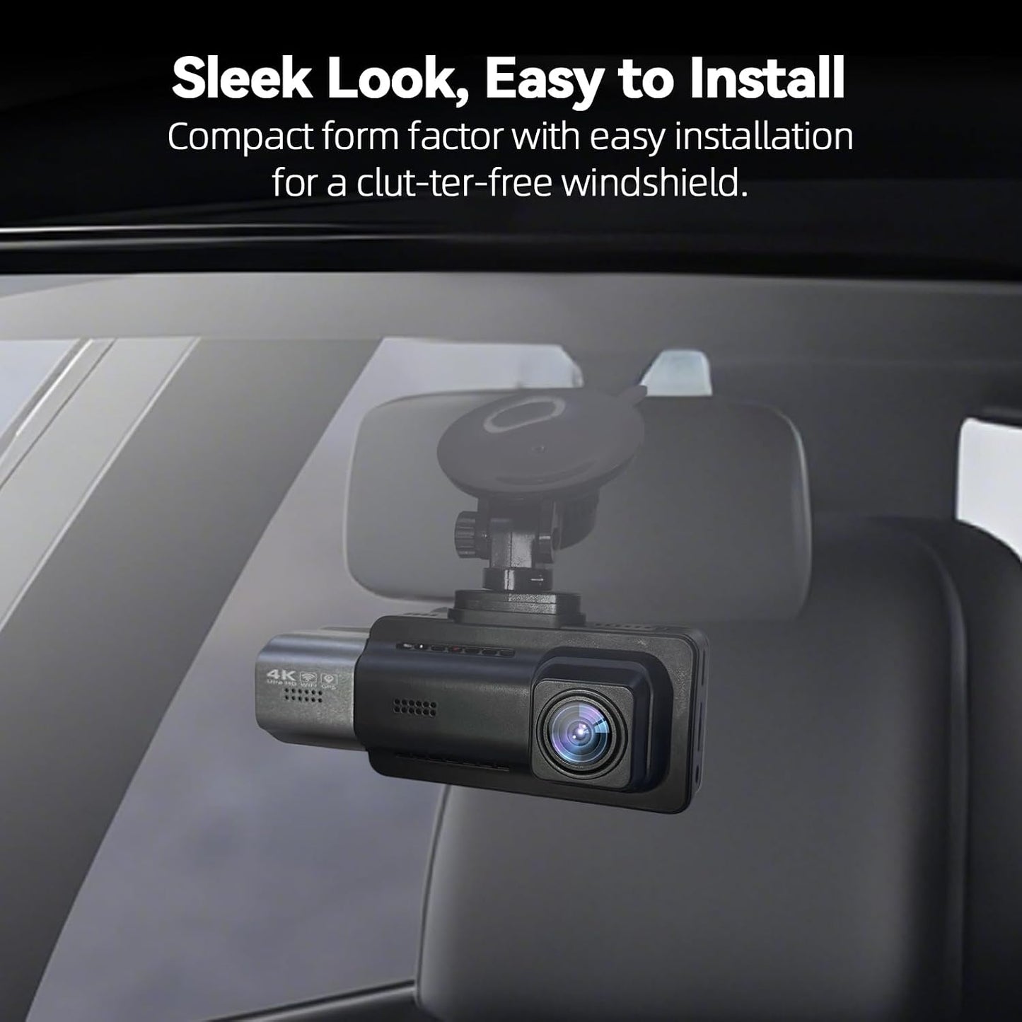 JIMIMAX 4K 3 Channel Dash Cam, 4K+1080P+1080P Front Inside and Rear Cameras, 5.8GHz WiFi 45MB/s Download, Dash Camera for Cars with 3.16" IPS Screen for Parking Monitor, G Sensor -128GB Card Included