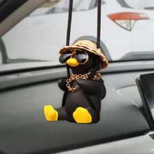 Swinging Duck Car Hanging Ornament, Cool Car Hanging Accessories for Rear View Mirror, Cute Car Pendant Swinging Sunglasses Duck Hanging Swing