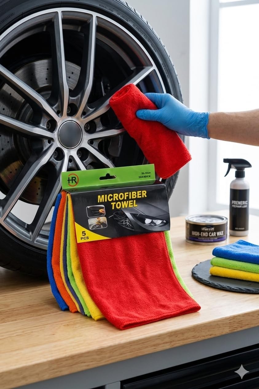 Car Towels for Cleaning and Drying, Multipurpose Auto Care Wash Cloth