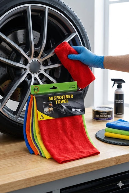Car Towels for Cleaning and Drying, Multipurpose Auto Care Wash Cloth