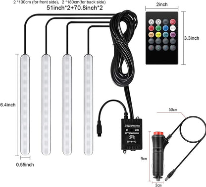 سلسلة أضواء LED داخلية للسيارة من سولفار هولاهوني بتصميم خطين مقاوم للماء 4 قطع 48 مصباح LED بتحكم عبر تطبيق بلوتوث، عدة إضاءة بألوان متعددة يمكن صنعها بنفسك مع موسيقى تحت لوحة القيادة مزودة بشاحن
