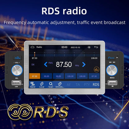 ستيريو سيارة موريليان بمشغل MP5 وشاشة 5 انش ونظام RDS وبلوتوث وراديو FM مع كاربلاي اندرويد اوتو واتصال بدون استخدام اليدين شحن USB وصلة بلاي باك للجوال مساعد للرجوع للخلف تحكم من عجلة القيادة