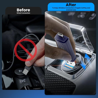 Carlinkit Upgraded 2-in-1 Wireless Stick, MINI SE PRO, Wireless CarPlay Adapter & Android Auto, Built-in Bluetooth 5.4, WiFi 6, Arm A7 Processor, Low Power Consumption (Dark Blue)
