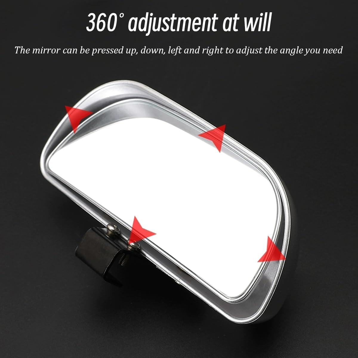Car Blind Spot Mirror, HD Glass Frameless Convex Rear View Mirrors Exterior Accessories, Wide Angle Adjustible Auto Exterior Blindspot Side View Mirror, Universal for SUV, Sedan, Truck (2 Pcs, Black)