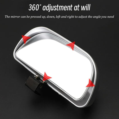 Car Blind Spot Mirror, HD Glass Frameless Convex Rear View Mirrors Exterior Accessories, Wide Angle Adjustible Auto Exterior Blindspot Side View Mirror, Universal for SUV, Sedan, Truck (2 Pcs, Black)