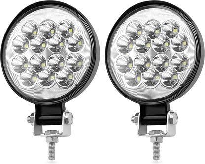 LED Fog Lights, Round 3 Inch Slim Pods Spot White Driving Reverse Small Circle Work Light Bar Kit for Jeep Truck Off-Road ATV UTV SUV Car Motorcycle Boat Tractor Hood Bumper Mount (2 Pack)