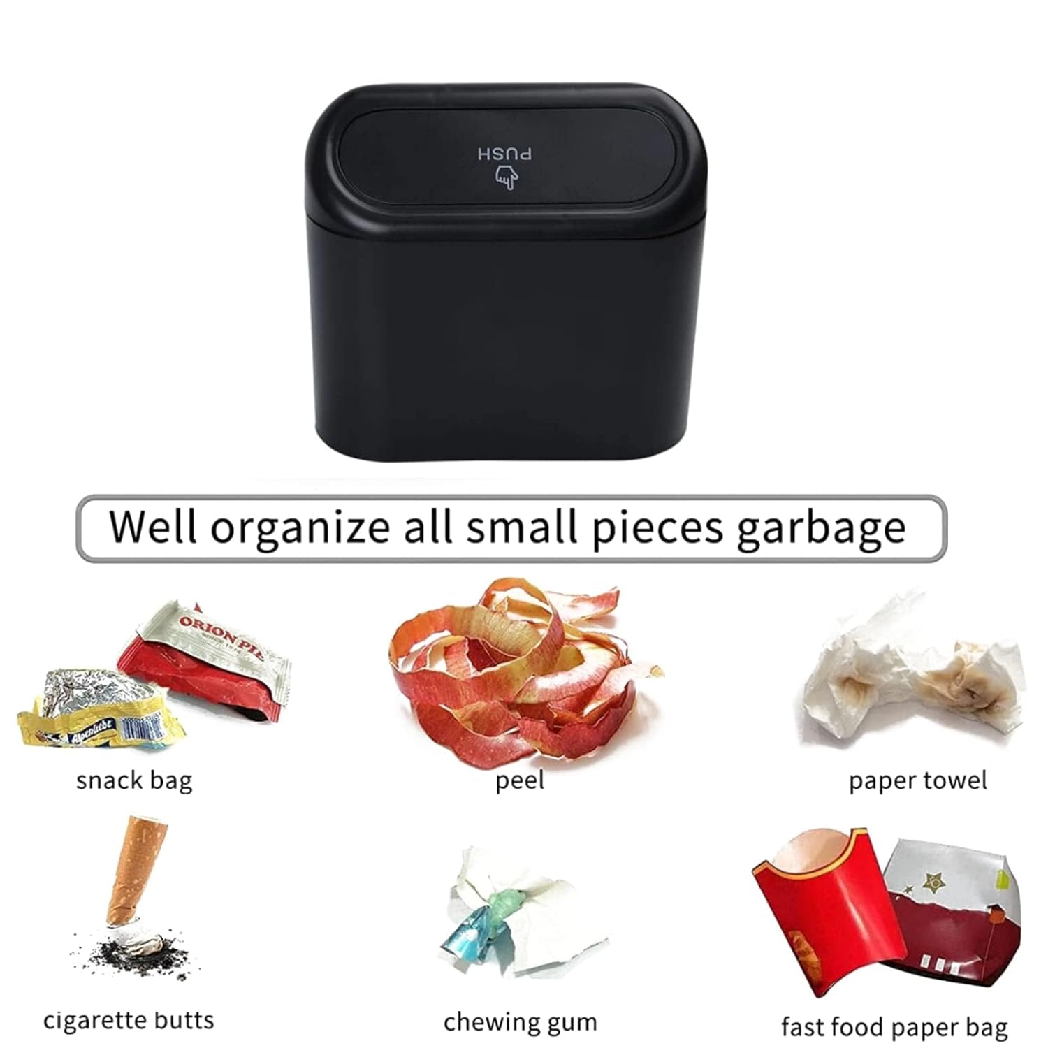 SUPINE 2-Pack Car Trash Can with 30 Disposable Bags – Leak-Proof Vehicle Garbage Bin for Car,Kitchen, Bathroom, Office,Desktop&Outdoor Use – Multi-Purpose Waste Container Organizer