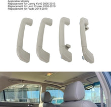 BROLEO 4pcs Front Roof Handle Pull Grab Handle, Interior Grab Handle Compatible with Camry XV40 2006-2013, 2008-2019, Prado 2014-2019, Comfortable Grip Assist Handle