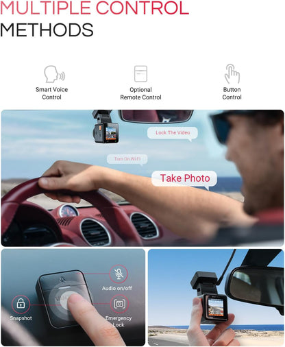 Vantrue E1 Pro 4K Mini Dash Cam Front, STARVIS 2 PlatePix™ HDR Night Vision Car Camera, Built-in 5G WiFi GPS, 1.54'' IPS Screen, LTE Support, Voice Control, 24/7 Buffered Parking Mode, Support 1TB Max