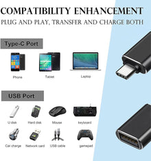 محول USB C إلى USB من أريكيجي [عبوتين]، محول ثاندربولت 3 إلى USB 3.0 OTG متوافق مع ماك بوك برو، بيكسل بوك، والمزيد من الأجهزة بمنافذ USB-C (أسود)