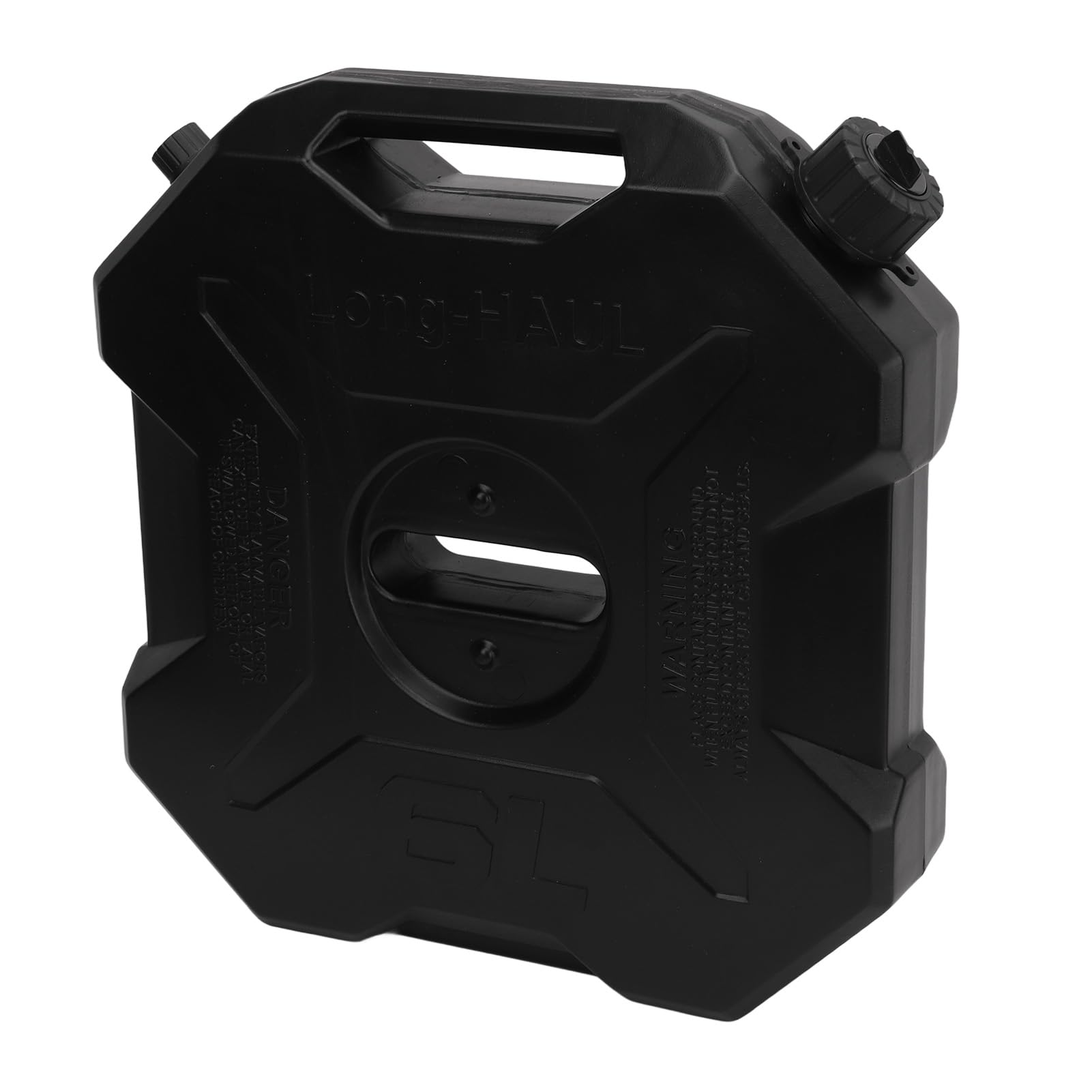 Luocute 6 Liter Fuel Tank, 1.6 Gallons ABS Black Jerry Can for Car Motorcycle UTV ATV Off Road Vehicle, ABS Material (with Bracket)