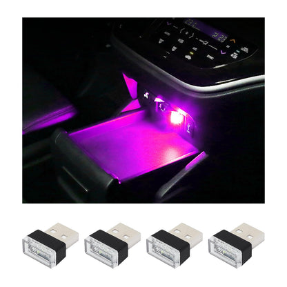 أوغيني 6 قطع مصباح LED USB للسيارة والاماكن الداخلية باضواء احادية اللون، مصباح USB مزود بالفضاء اللوني RGB لتوفير اضاءة ليلية مزخرفة، مجموعة إضاءة محيطة داخلية محمولة للسيارات، اكسسوارات داخلية