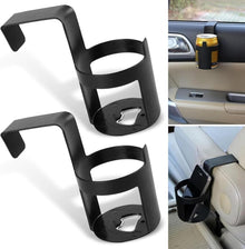 2 Pcs Universal Car Window Hanging Drink Cup Holder & Bottle Organizer for Vehicles, SUVs & Trucks, Durable Plastic Interior Accessory, Storage Holder for Travel, Keep Drinks Secure & Car Tidy (Black)