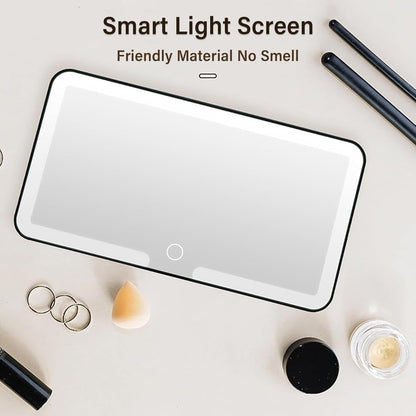 مرآة تجميل LED لحاجب الشمس في السيارة، مرآة مكياج قابلة لإعادة الشحن مع شاشة تعمل باللمس، 3 أوضاع إضاءة، حاجب شمس محمول لمستحضرات التجميل مع أضواء LED للسيارات