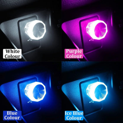 5 Pcs USB Car Ambient Lighting, USB Strobe LED Light, Plug in LED Interior Light for Cars, RGB Portable Ambient Lighting for Cars, Laptops, Night Lights and Extra USB Plugs Decoration