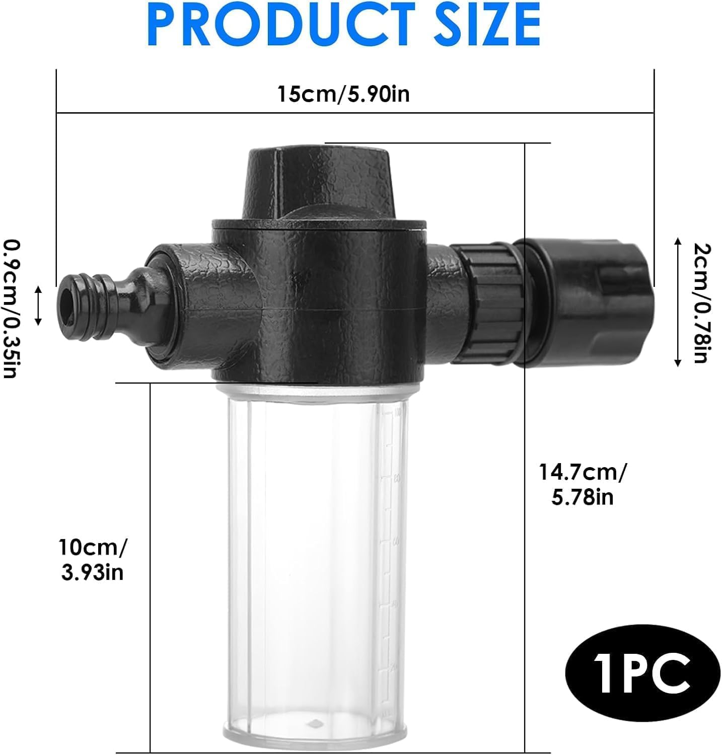 Adjustable High Pressure Garden Hose Foam Sprayer - Multi-Function Car Wash Water Gun with Foam Cannon, Jet Nozzle for Lawn, Plant Watering, Pet Shower & Home Cleaning