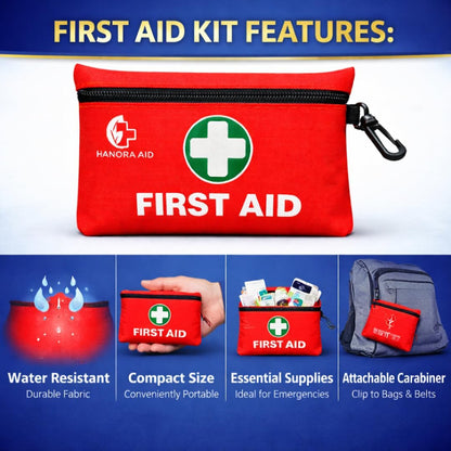 First Aid Kit 132 Pieces – Complete Emergency Preparedness Kit with Bandages, Wipes, Gauze Pads, Scissors & Emergency Blanket for Camping, Travel, Car, Home, Office & Outdoor Use