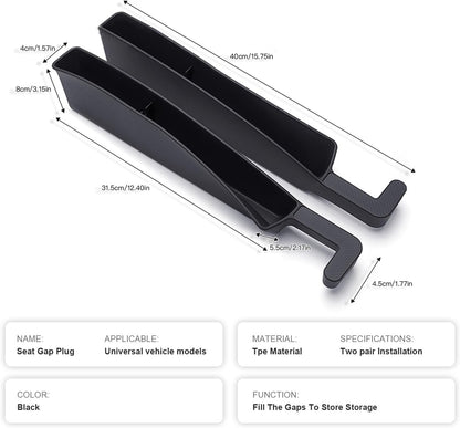 PINKE 2PCS Car Seat Gap Filler Organizer, Multifunctional Car Gap Fillers with USB and Phone Holder, Universal Car Seat Storage Automotive Console Organizer Between Seats for Phone, Keys, Eyeglasses