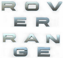 3D Raised Head Cover Hood Front Letters Emblem/Tailgate rear Letters Emblem Sports Line Badge Letter emblem,3M Adhesive Backing Compatible for RA Rover accessories (Glossy silver)