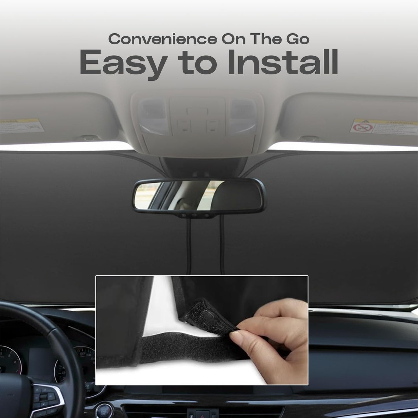 VOXI Car Sun shade 2 Set – Instant Umbrella-Style Windshield Sunshade, UV & Heat Protection, Compact Portable Design, Universal Fit, Easy to Install & Store, Lightweight Car Interior Protection