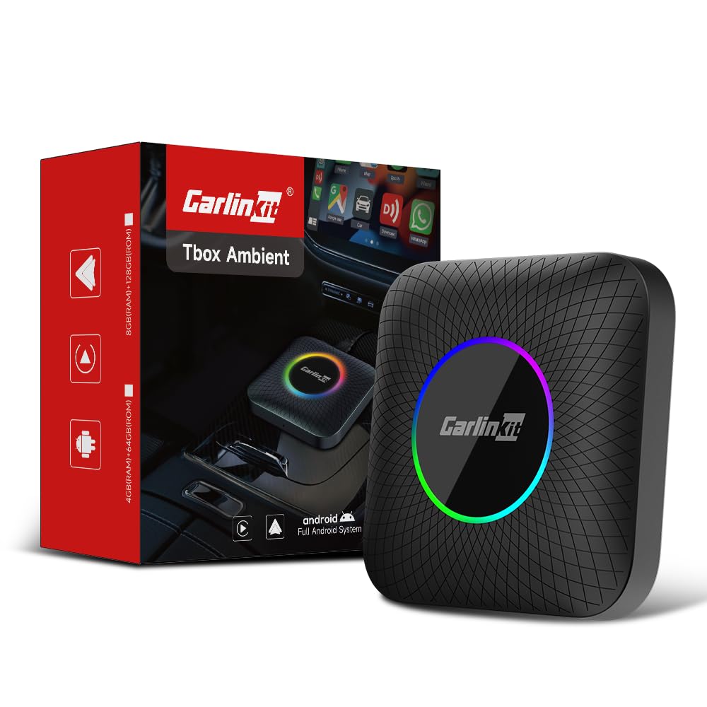 Carlinkit Top-tier Android Ai Box, HDMI Cinema Mode, Driven by Qualcomm 6225 with 8+128GB, SIM/TF Card, Built-in Google Play, Only Works the Vehicle with Wired CarPlay/Android Auto from Factory