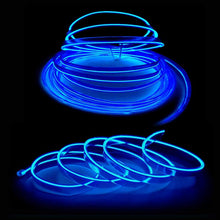 كالاكيلا شريط اضاءة LED داخلي للسيارة من اي ال واير، سلك نيون 5 متر 5 فولت USB مع حماية للمصهر، حافة خياطة 6 ملم، لتزيين السيارات (ازرق، 5 متر)
