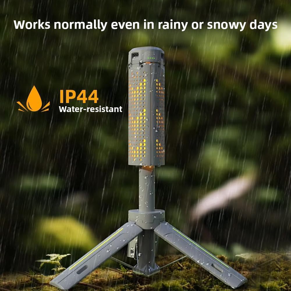Telescopic Camping Lights Rechargeable 8000 mAh Led Multifunction Lanterns Job Site Lighting Cordless Dimmable Camping Tent Lamp Portable Power Supply 3000LM Waterproof (Cool Grey)