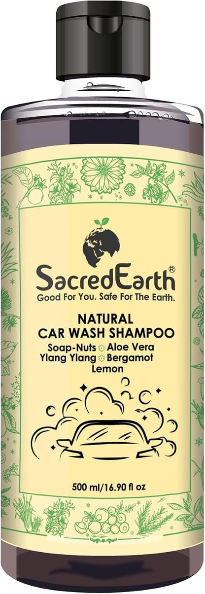 Natural Car Wash Shampoo, Better Shine After Wax, 10X Finish, High Foaming Formula, Concentrate Liquid For Spot Free Cleaning 500 Ml