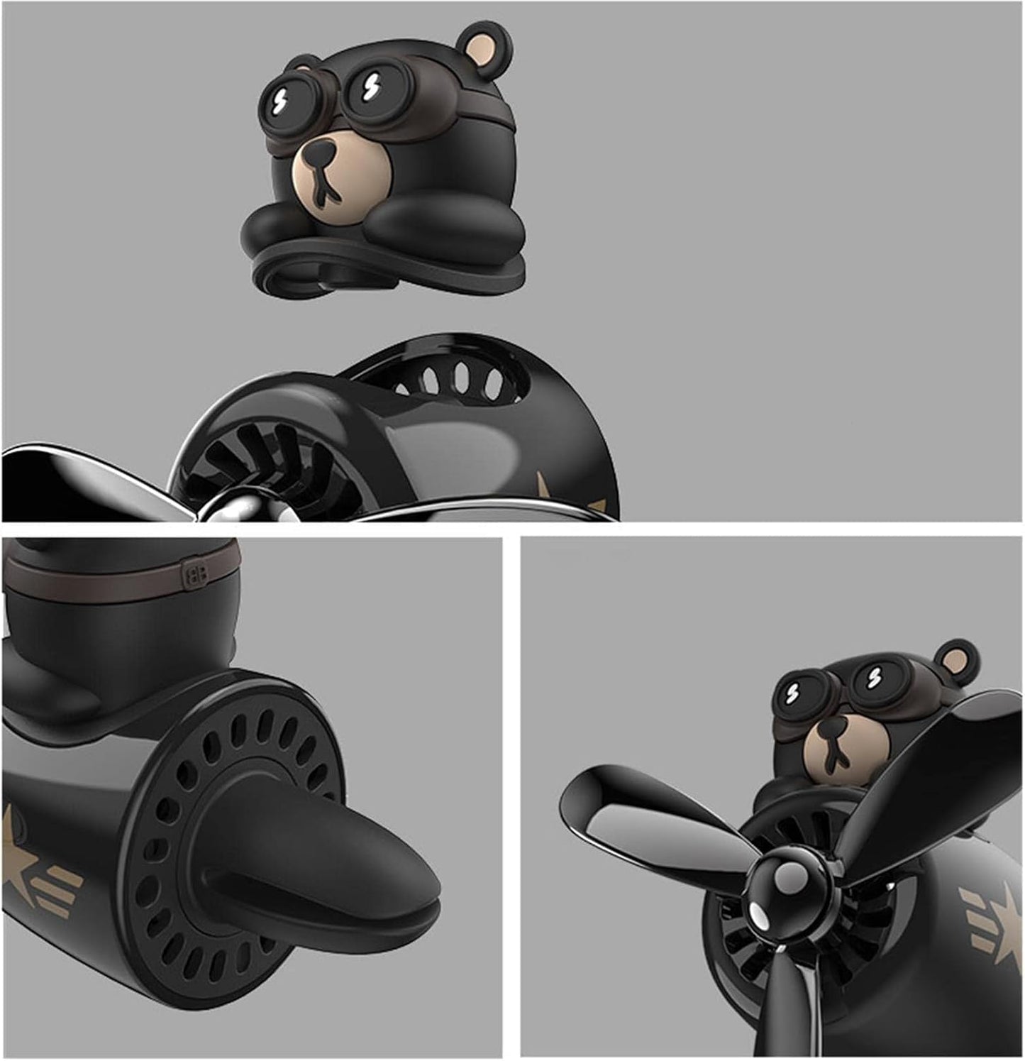 مشابك معطرات هواء للسيارة من كاست ويف، موزع معطر هواء للسيارة بتصميم دب لطيف، موزع معطر هواء للسيارة، معطر هواء للسيارة بتصميم كرتوني لبطة تقود طائرة، اكسسوارات الديكور الداخلي للسيارة