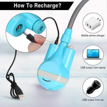 دش تخييم محمول مع دلو قابل للطي سعة 17 لتر ومضخة قابلة لاعادة الشحن بمنفذ USB، خرطوم بطول 2 متر، شطاف كهربائي محمول باليد للمشي لمسافات طويلة والشاطئ والسفر وغسيل السيارات والطوارئ من موزار