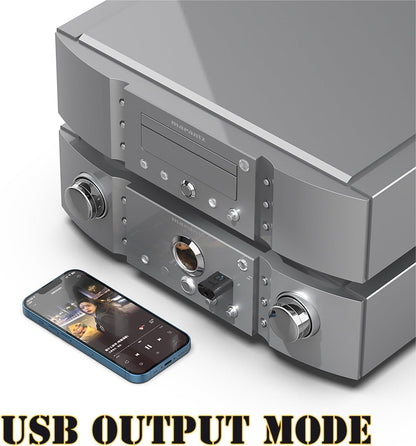 مستقبل بلوتوث USB صغير 2 في 1 من اوكسوف، محول صوت لاسلكي 5.0 3.5 ملم، مجموعة مستقبل موسيقى للسيارة للمنزل ونظام صوت ستيريو للسيارة، محول بلوتوث (مدخل ايه يو اكس) مع كيبل 3.5 ملم (قطعة واحدة)