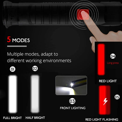 Rechargeable Work Lights, 2PCS LED Work Light, with Magnetic Base and 360¡ã Rotation Stand, 5 Modes COB Bright Flashlights Inspection Light for Car Repair, Home, Garage, Emergency, BBQ, Camping