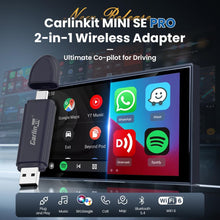 Carlinkit Upgraded 2-in-1 Wireless Stick, MINI SE PRO, Wireless CarPlay Adapter & Android Auto, Built-in Bluetooth 5.4, WiFi 6, Arm A7 Processor, Low Power Consumption (Dark Blue)