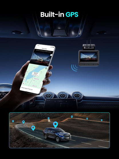 DDPAI Dash Cam for Cars, 4K+1080P Front and Rear Dashcam for Cars, Included 64GB Card Dash Camera, Built-in 5G WiFi6 GPS, 3'' IPS, 48H Parking Mode, Super Night Vision, ADAS, Loop Recording, Z50 Pro