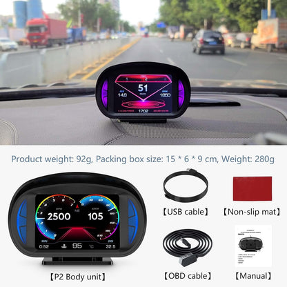 عداد سرعة رقمي OBD2 من تيرفي، شاشة عرض عالمية (اتش يو دي)، مع شاشة رقمية متعددة الوظائف وأعداد منبه متعددة، مع سرعة ومقياس سرعة الدوران واستكشاف الأخطاء وإصلاحها، لمعظم المركبات بعد عام 2008