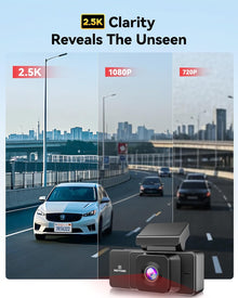 REDTIGER A3 3 Channel Dash Cam Front Rear, 1440P+1080P+1080P Dash Camera, Support Arabic language, Included 32GB Card, 24H Parking Mode, 3.18''Screen Car Camera, WiFi, IR Night Vision, Loop Recording